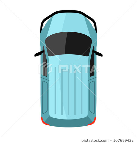 Mini van top view vector illustration 107699422