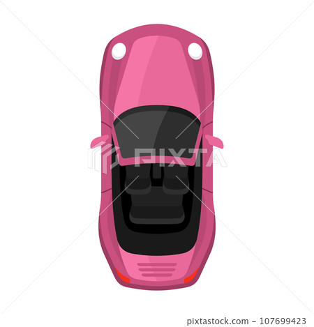 Pink cabriolet car top view vector illustration Pink cabriolet car top view vector illustration 107699423
