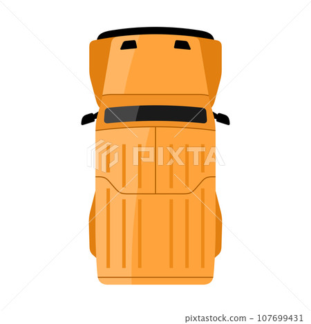Yellow jeep top view vector illustration Yellow jeep top view vector illustration 107699431