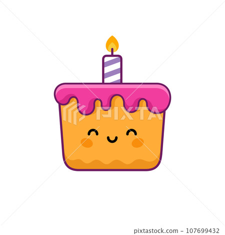Cute birthday cake icon Cute birthday cake icon 107699432
