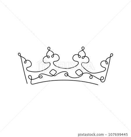 Crown artistic one line illustration 107699445