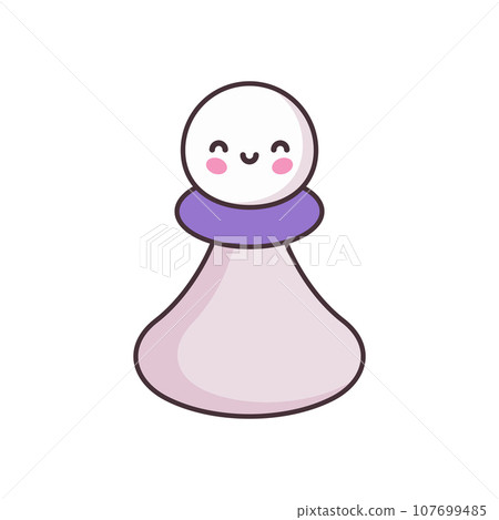 Cute cartoon Pawn chess piece vector illustration 107699485