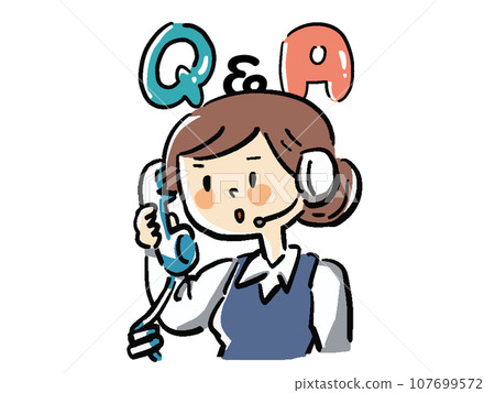 問答操作員女性人物插畫 問答操作員女性人物插畫 107699572