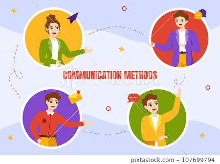 Communication Methods Vector Illustration with Team Referral Marketing, Project Management, Social Networks and Public Relations in Flat Background 107699794