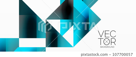 Glossy circle, square, triangle shapes minimalist geometric backdrop. Sleek, contemporary design with a touch of sophistication for digital designs, presentations, website banners, social media posts 107700057