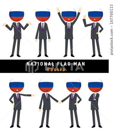 Character set personifying the Russian flag 107700113