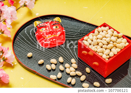 節分豆、梅花、紅鬼面具 107700121