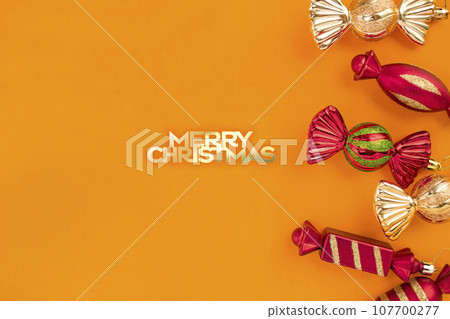 Christmas decorations and copy space Christmas decorations and copy space 107700277