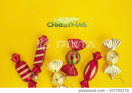 Christmas decorations and copy space Christmas decorations and copy space 107700278