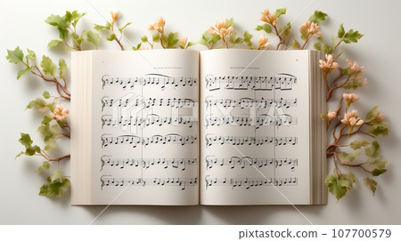 Background image with sheet music 107700579