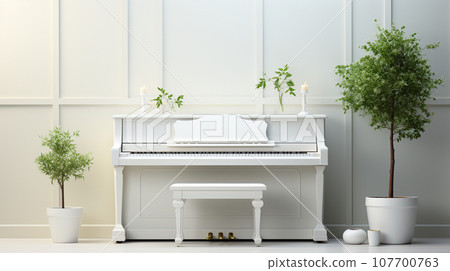 white upright piano background 107700763