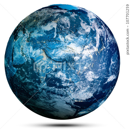 Clouds, ocean and continent - planet Earth 107701259