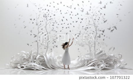 A background image imagining a new world that can be used for weddings, funerals, and other ceremonies. A background image imagining a new world that can be used for weddings, funerals, and other ceremonies. 107701322