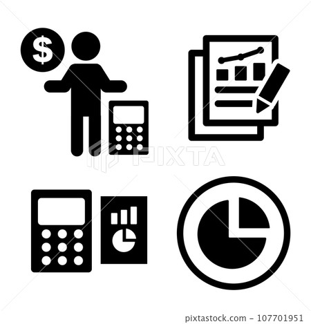 Pictogram illustration of accountant etc. Pictogram illustration of accountant etc. 107701951