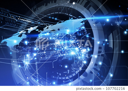 閃亮的地球影像背景 107702216