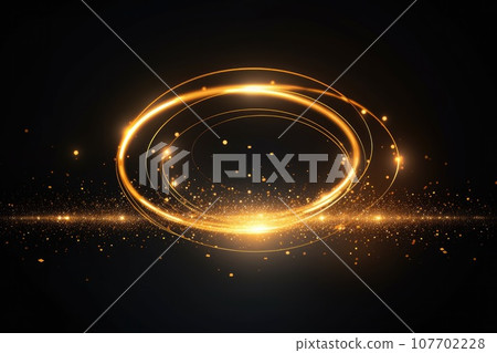 Gold Circle line abstract background. Generative AI Gold Circle line abstract background. Generative AI 107702228