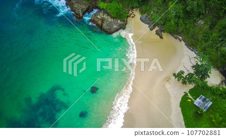 Teluk Ijo or Green Bay, Banyuwangi, Indonesia. The hidden paradise on earth. Teluk Ijo or Green Bay, Banyuwangi, Indonesia. The hidden paradise on earth. 107702881