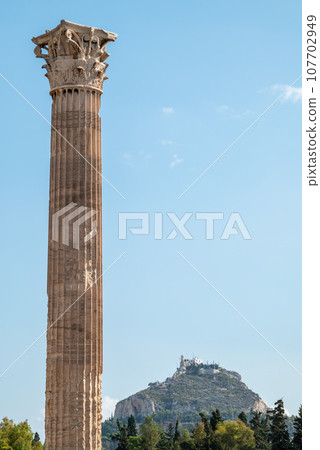 Remains of Olympieion ancient Temple of Olympian Zeus in central Athens Greece 107702949