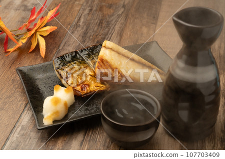 鹽烤鯖魚佐清酒 107703409