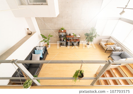 Interior image of a stylish maisonette-type designer apartment Interior image of a stylish maisonette-type designer apartment 107703575