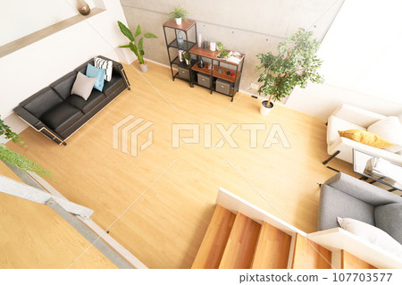 Interior image of a stylish maisonette-type designer apartment Interior image of a stylish maisonette-type designer apartment 107703577