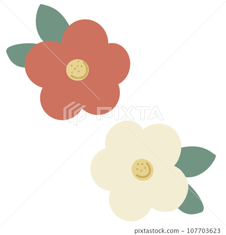 簡單的山茶花圖 簡單的山茶花圖 107703623