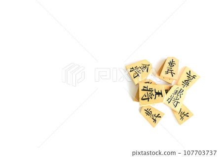 Shogi pieces with white background Shogi pieces with white background 107703737