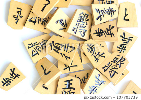 Shogi pieces with white background 107703739