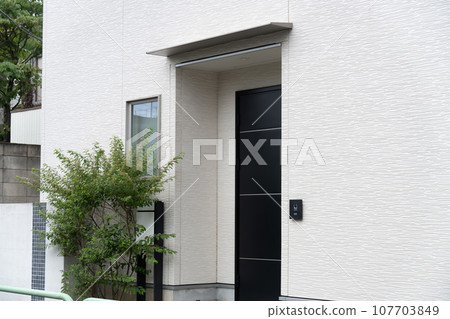 Detached house entrance approach 107703849