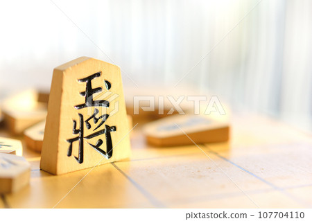 Close-up of the king of shogi pieces 107704110