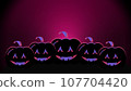 Pumpkins silhouette. Halloween background with Jack o lantern. 107704420