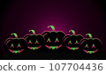 Pumpkins silhouette. Halloween background with Jack o lantern. 107704436