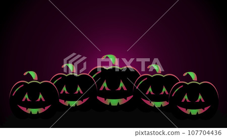 Pumpkins silhouette. Halloween background with Jack o lantern. 107704436