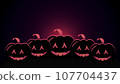 Pumpkins silhouette. Halloween background with Jack o lantern. 107704437