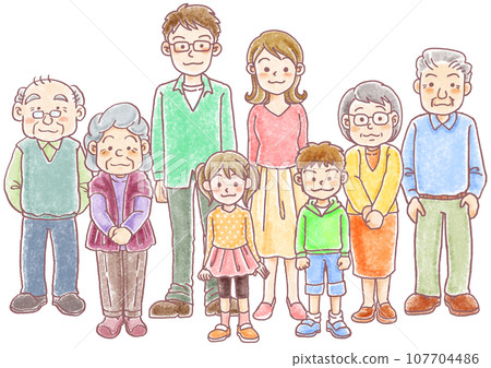 蠟筆畫風格人物_全身_8人 107704486