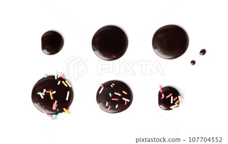 Chocolate Sauce Smear Isolated, Choco Sauce Drop, Cream Line, Melt Chocolate Drizzle Chocolate Sauce Smear Isolated, Choco Sauce Drop, Cream Line, Melt Chocolate Drizzle 107704552