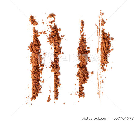 Cocoa Powder Isolated, Cacao Dust Pile, Dry Ground Cocoa Beans, Cocao Powder Pile for Chocolate 107704578