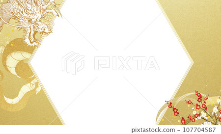 Dragon and plum background material 107704587