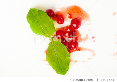 Cranberry Jam Smear, Red Marmalade Splash, Cranberries Jelly, Fruity Confiture Smudge 107704725