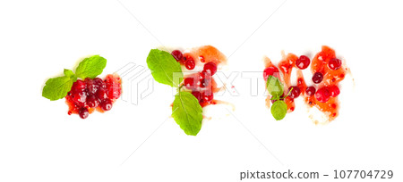 Cranberry Jam Smear, Red Marmalade Splash, Cranberries Jelly, Fruity Confiture Smudge 107704729