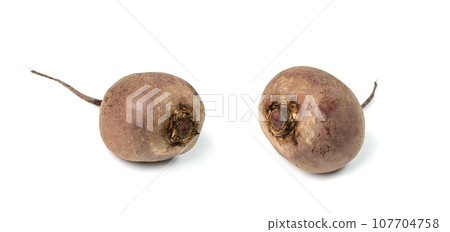 Whole Beet Roots isolated, Beetroot, Eco Bio Red Beets, Raw Beet Root 107704758