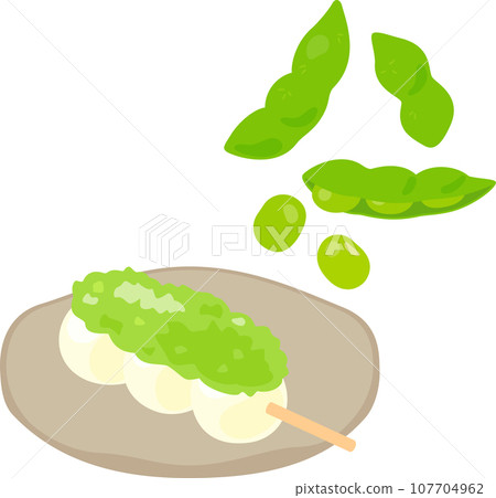 團子和毛豆配上豆沙 107704962