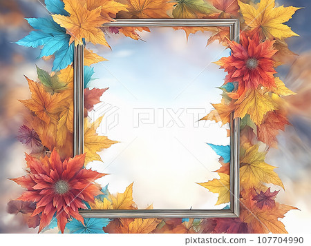 Colorful autumn leaves texture frame 11 Colorful autumn leaves texture frame 11 107704990