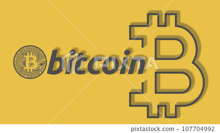 The Bitcoin logo, the most famous cryptocurrency, on a yellow background The Bitcoin logo, the most famous cryptocurrency, on a yellow background 107704992