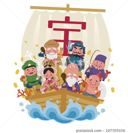 寶船七福神賀歲素材 寶船七福神賀歲素材 107705038