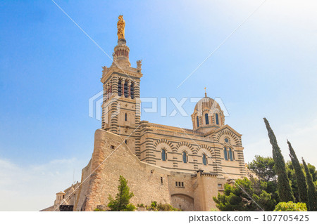 Basilica of Notre Dame de la Garde in Marseille, France 107705425