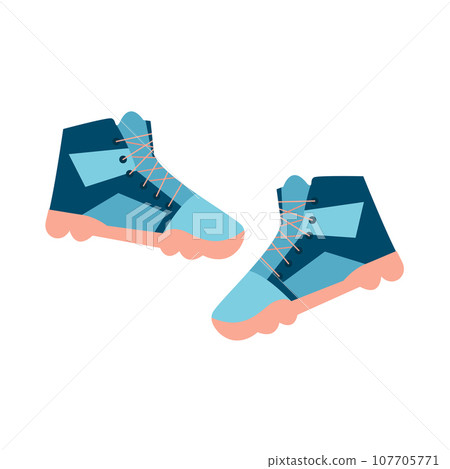 Vector illustration of sneakers, Sneakers in cartoon style, Sneaker store logo. sport shoes, Casual fashion banner Vector illustration of sneakers, Sneakers in cartoon style, Sneaker store logo. sport shoes, Casual fashion banner 107705771