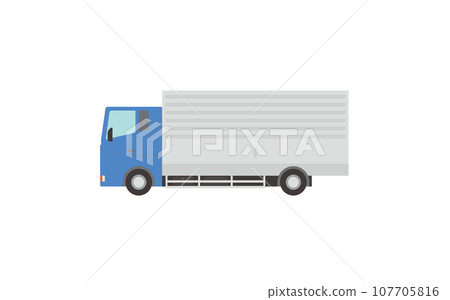 Vector illustration of blue medium-sized truck/4 ton truck Vector illustration of blue medium-sized truck/4 ton truck 107705816