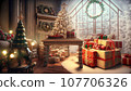 客廳裡有美麗的聖誕裝飾[AI 生成圖像] 107706326