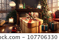 客廳裡有美麗的聖誕裝飾[AI 生成圖像] 107706330